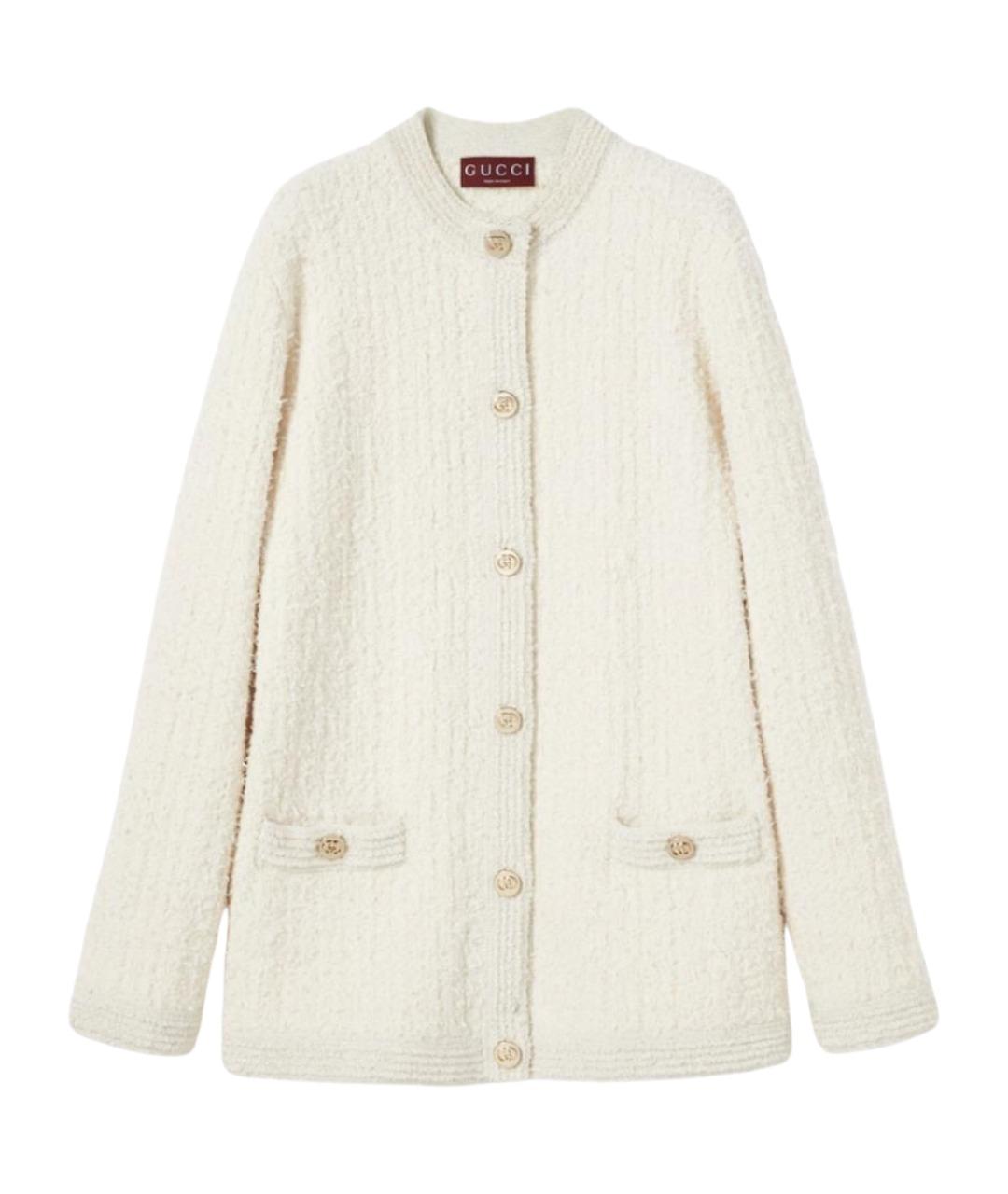 GUCCI Белый шерстяной кардиган, фото 1