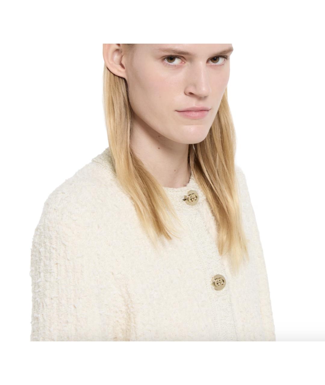 GUCCI Белый шерстяной кардиган, фото 3