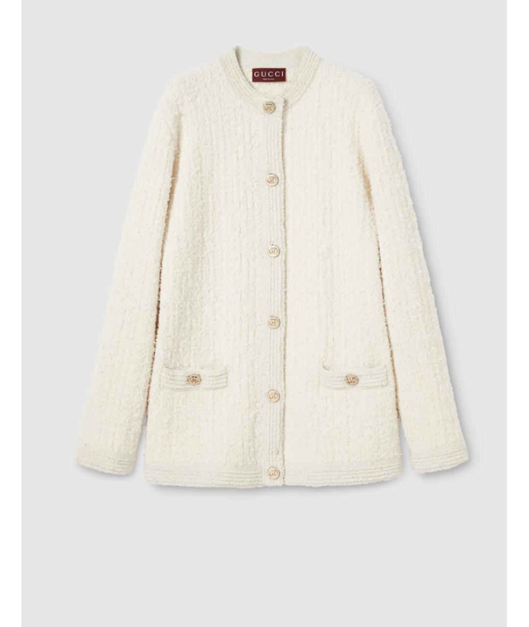 GUCCI Белый шерстяной кардиган, фото 6