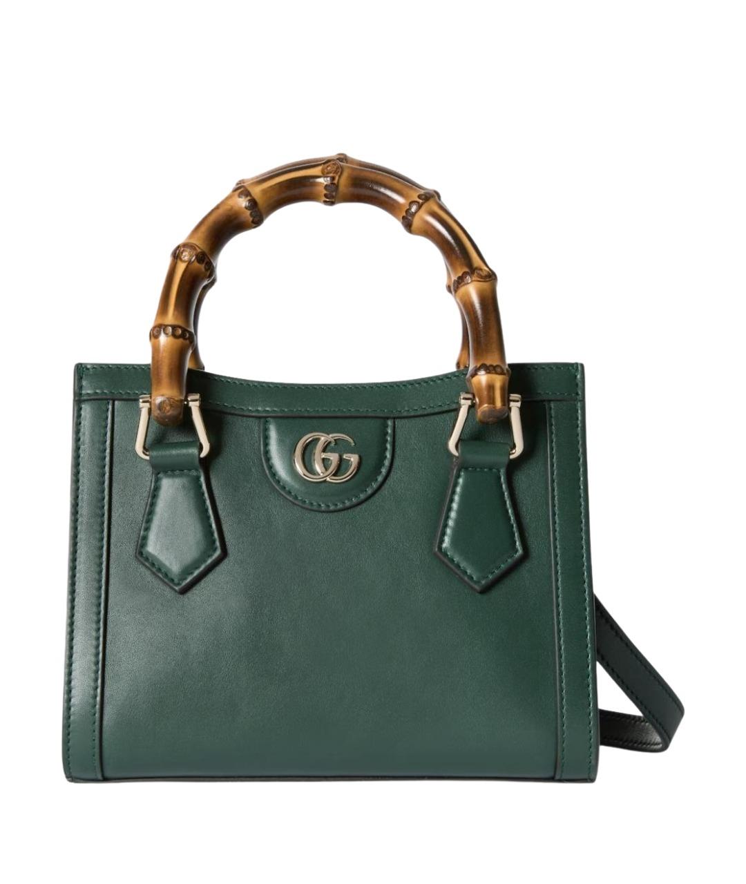 GUCCI Зеленая кожаная сумка тоут, фото 1