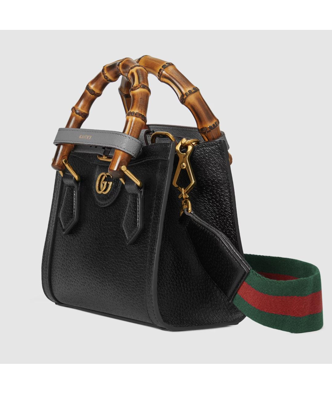 GUCCI Черная кожаная сумка тоут, фото 2