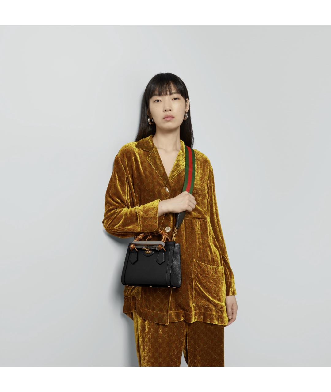 GUCCI Черная кожаная сумка тоут, фото 3