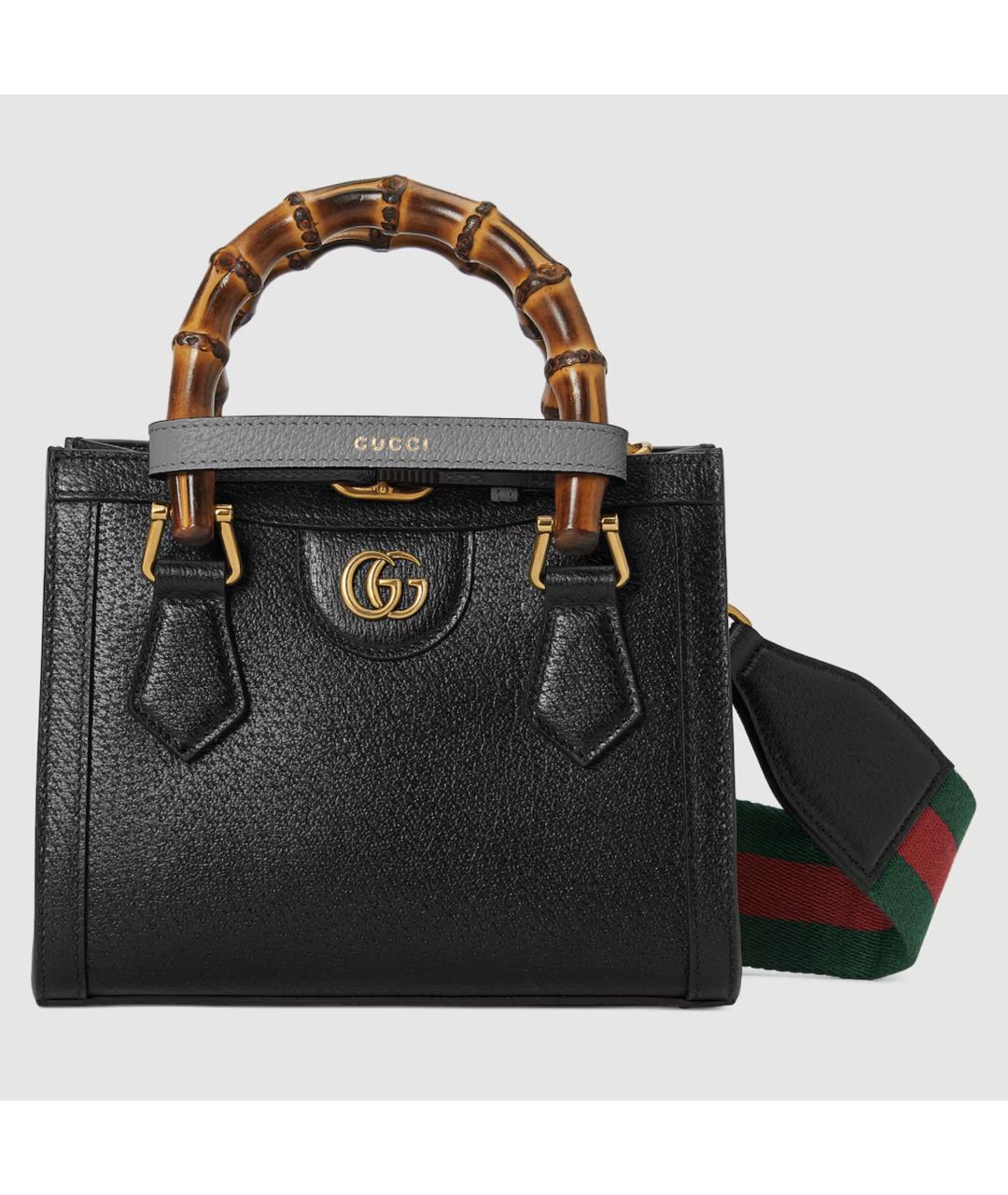 GUCCI Черная кожаная сумка тоут, фото 7