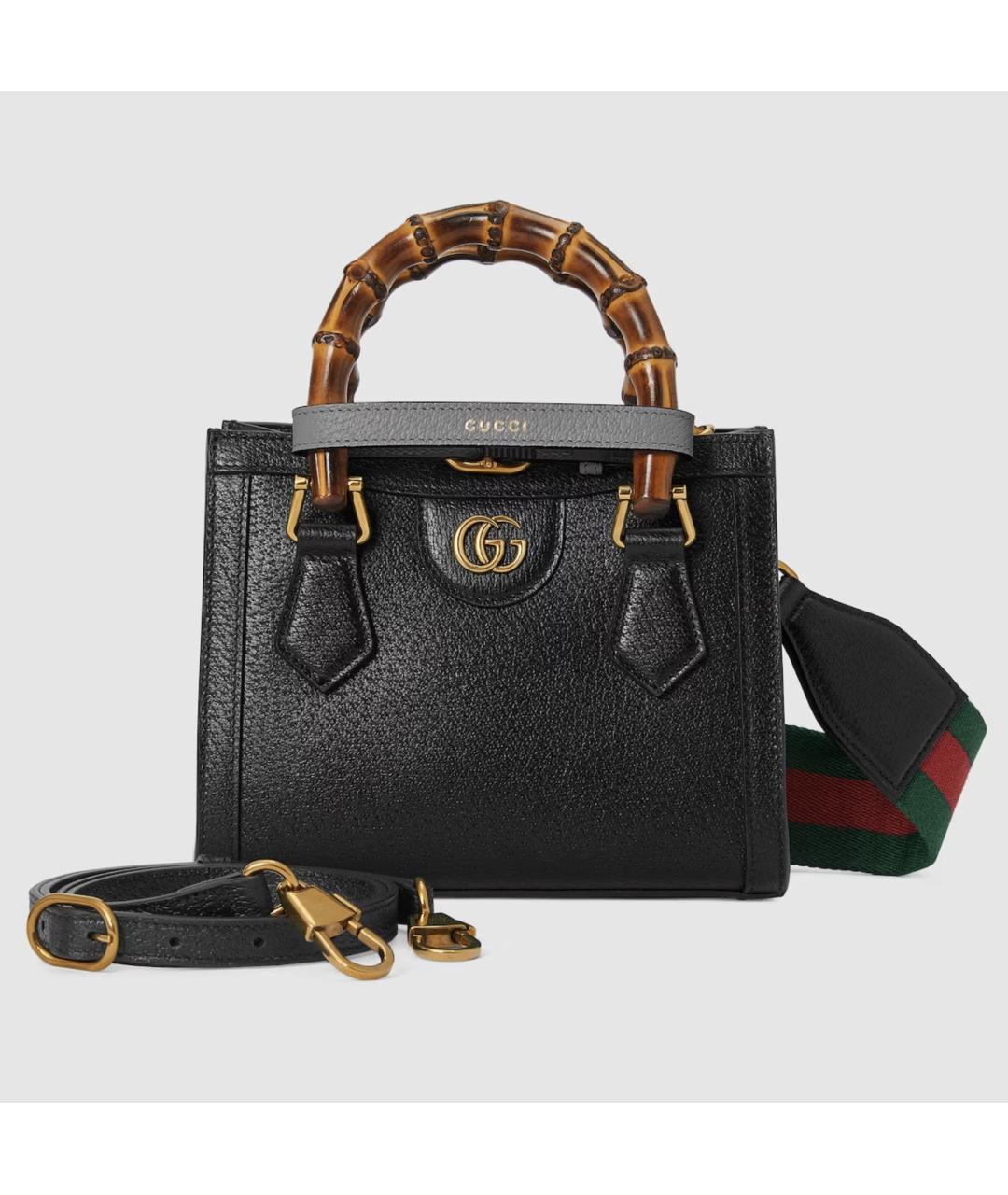 GUCCI Черная кожаная сумка тоут, фото 4