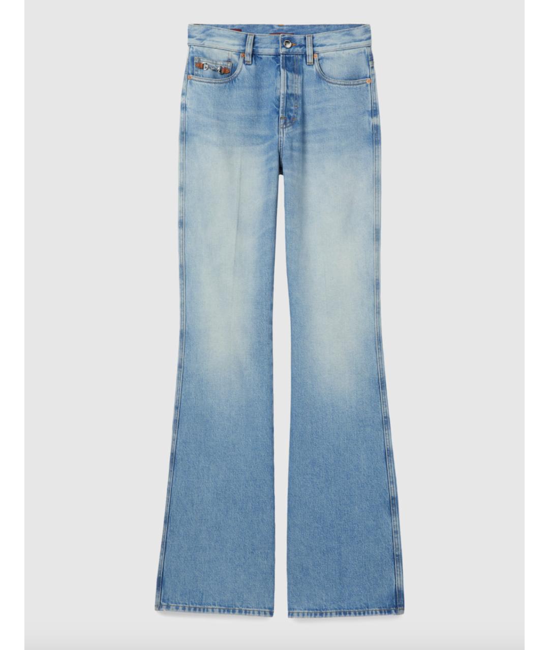 GUCCI Голубые джинсы клеш, фото 7