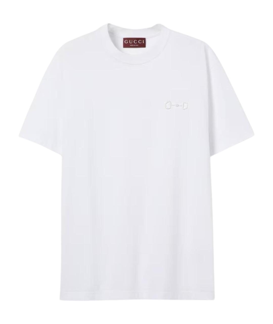 GUCCI Белая хлопковая футболка, фото 1