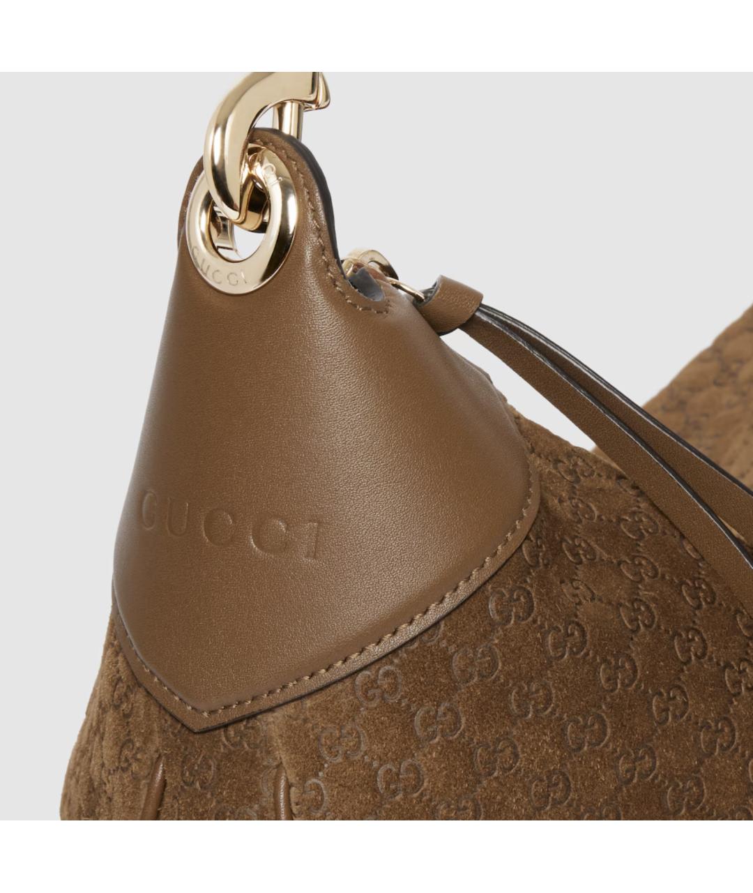 GUCCI Коричневая замшевая сумка через плечо, фото 4