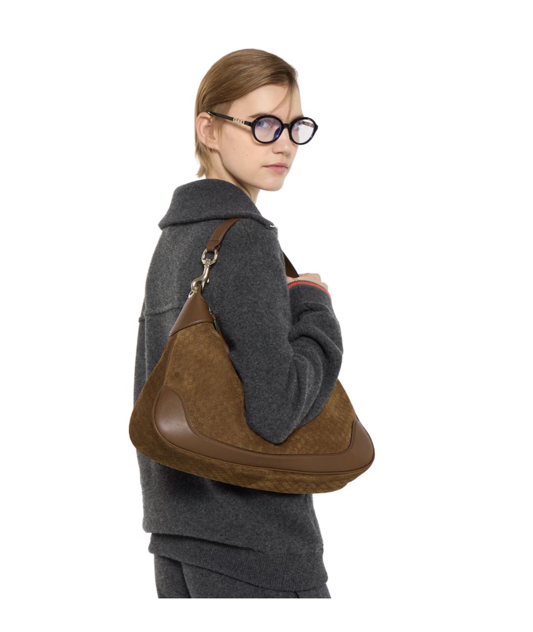 GUCCI Коричневая замшевая сумка через плечо, фото 3