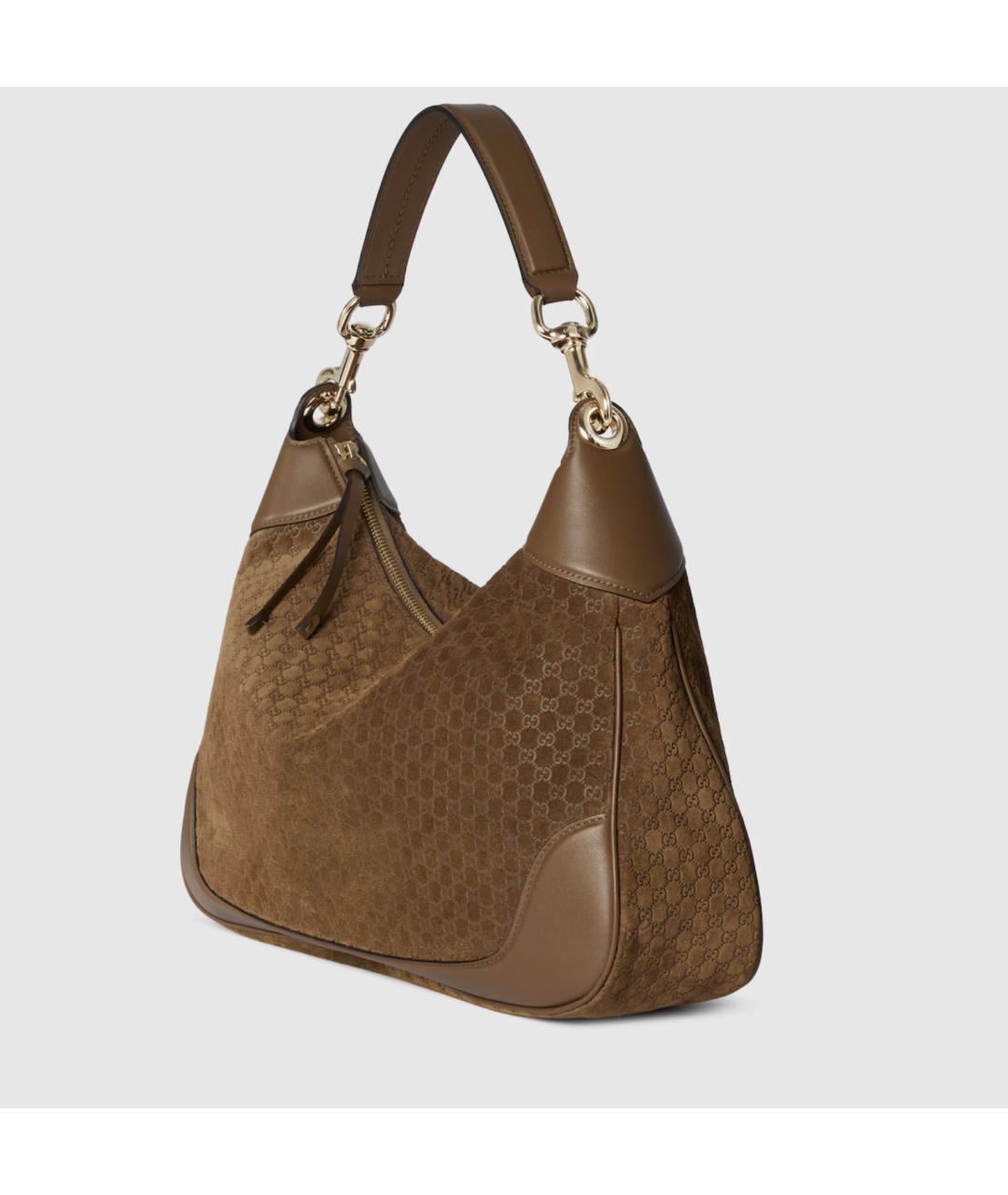 GUCCI Коричневая замшевая сумка через плечо, фото 2