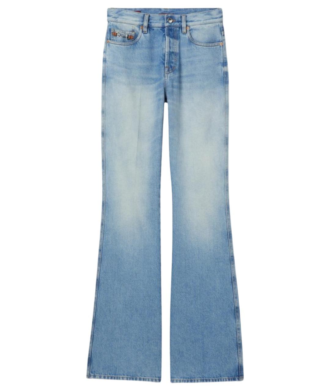 GUCCI Голубые хлопковые джинсы клеш, фото 1