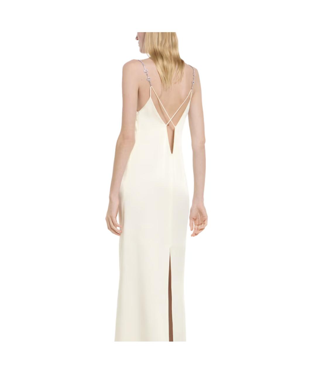 GUCCI Белое ацетатное вечернее платье, фото 4