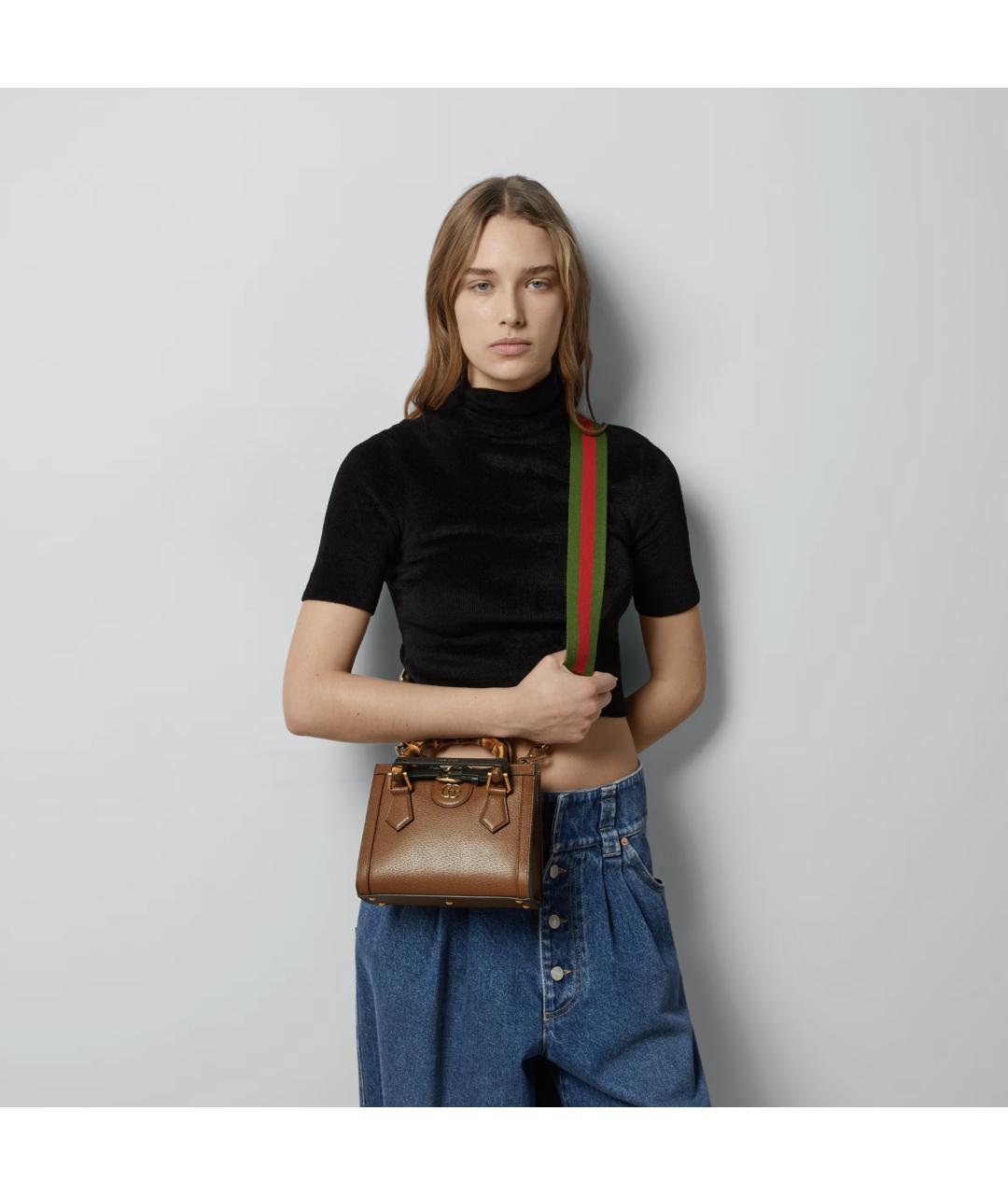 GUCCI Коричневая кожаная сумка тоут, фото 3