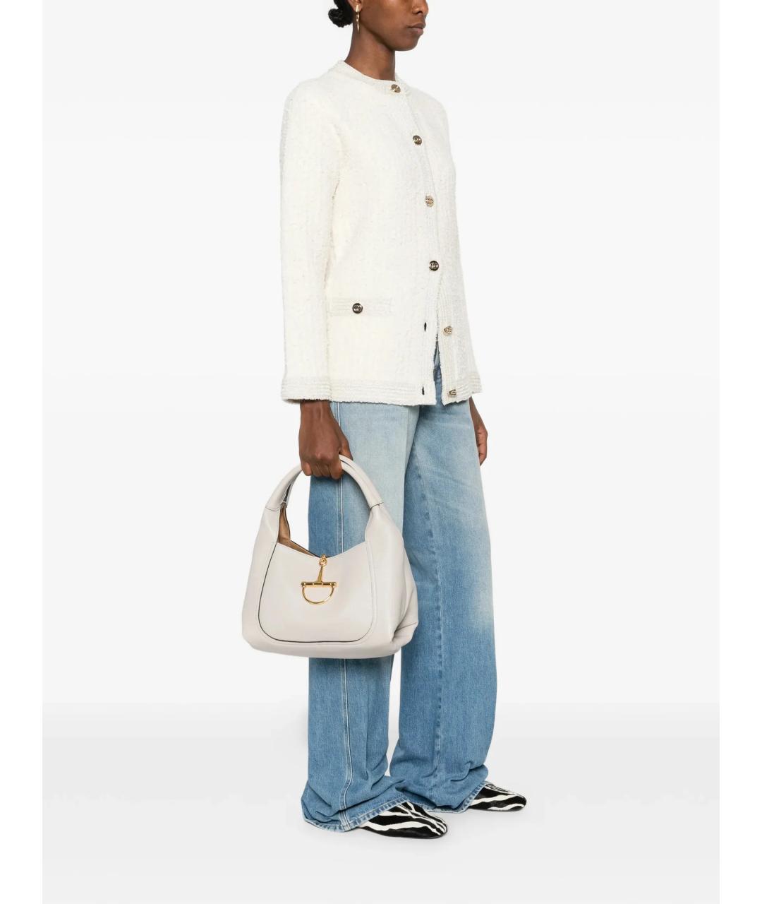 GUCCI Белая кожаная сумка через плечо, фото 2