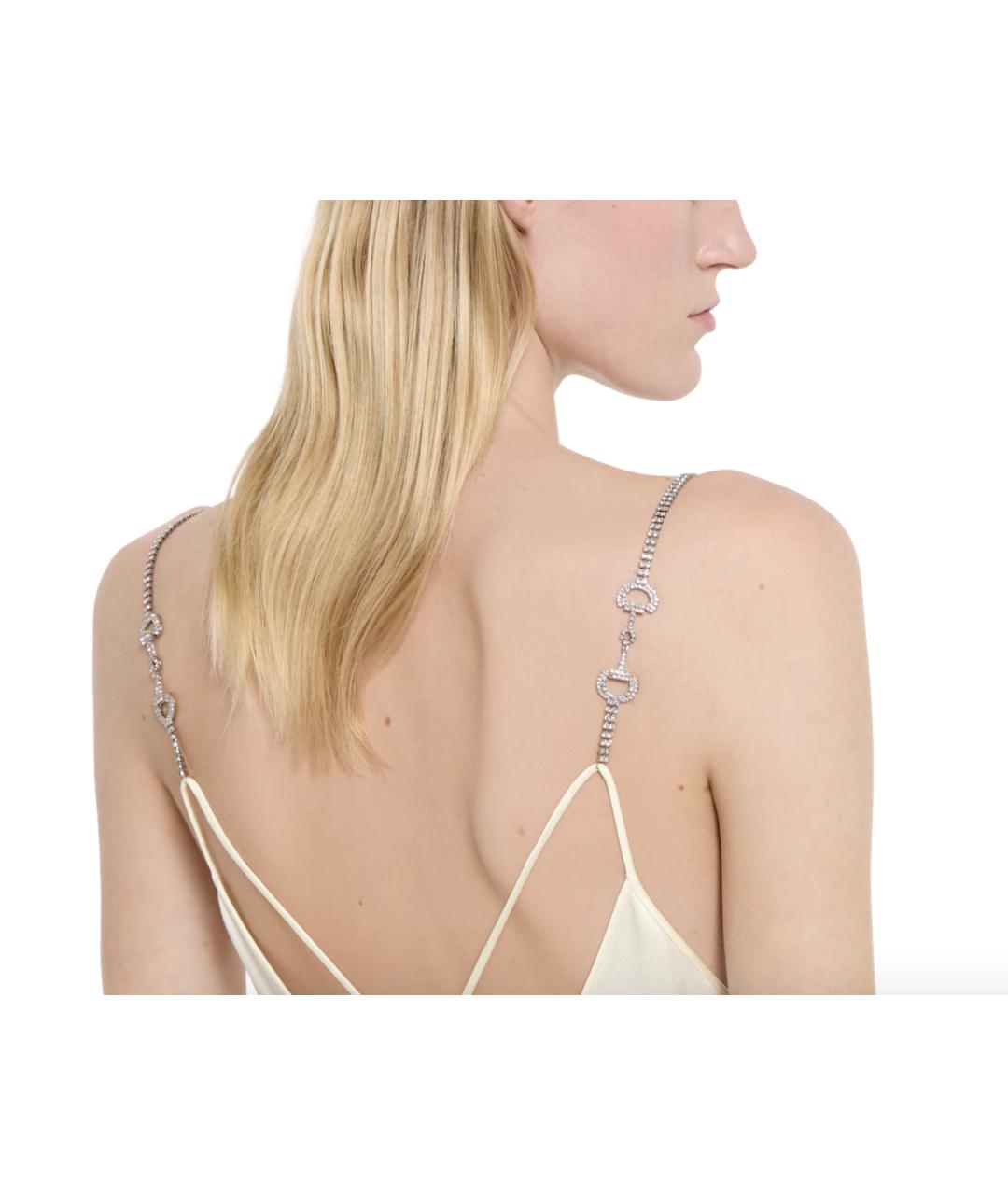 GUCCI Белое ацетатное вечернее платье, фото 3