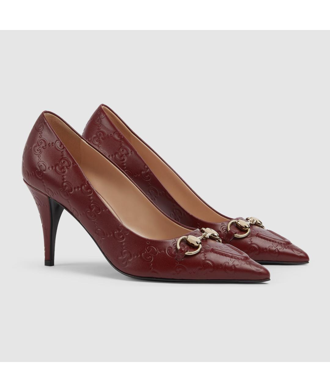 GUCCI Красные кожаные туфли, фото 2