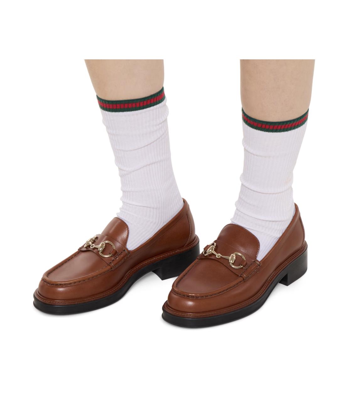 GUCCI Коричневые кожаные лоферы, фото 3