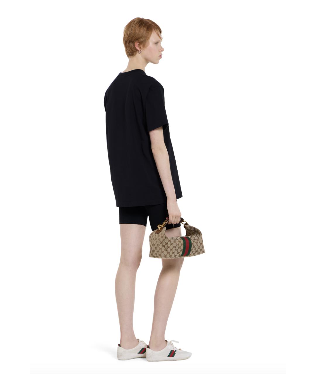 GUCCI Черная хлопковая футболка, фото 4