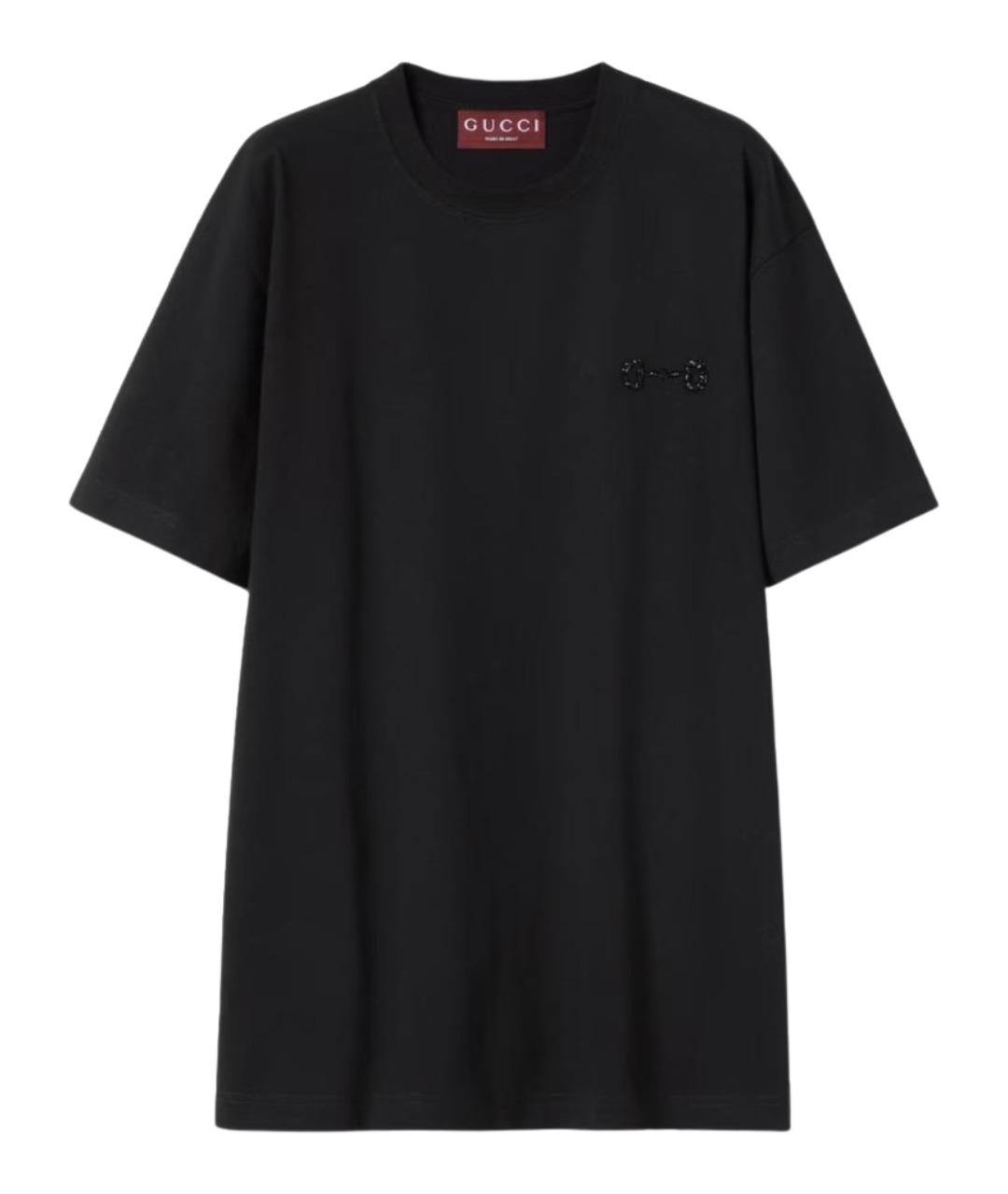 GUCCI Черная хлопковая футболка, фото 1