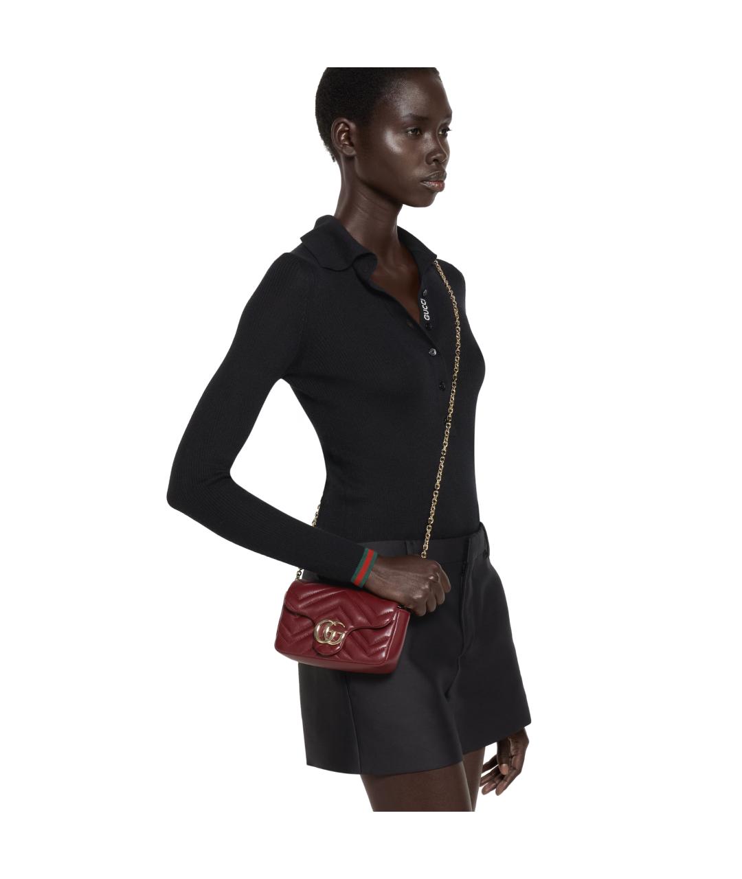 GUCCI Красная кожаная сумка через плечо, фото 3