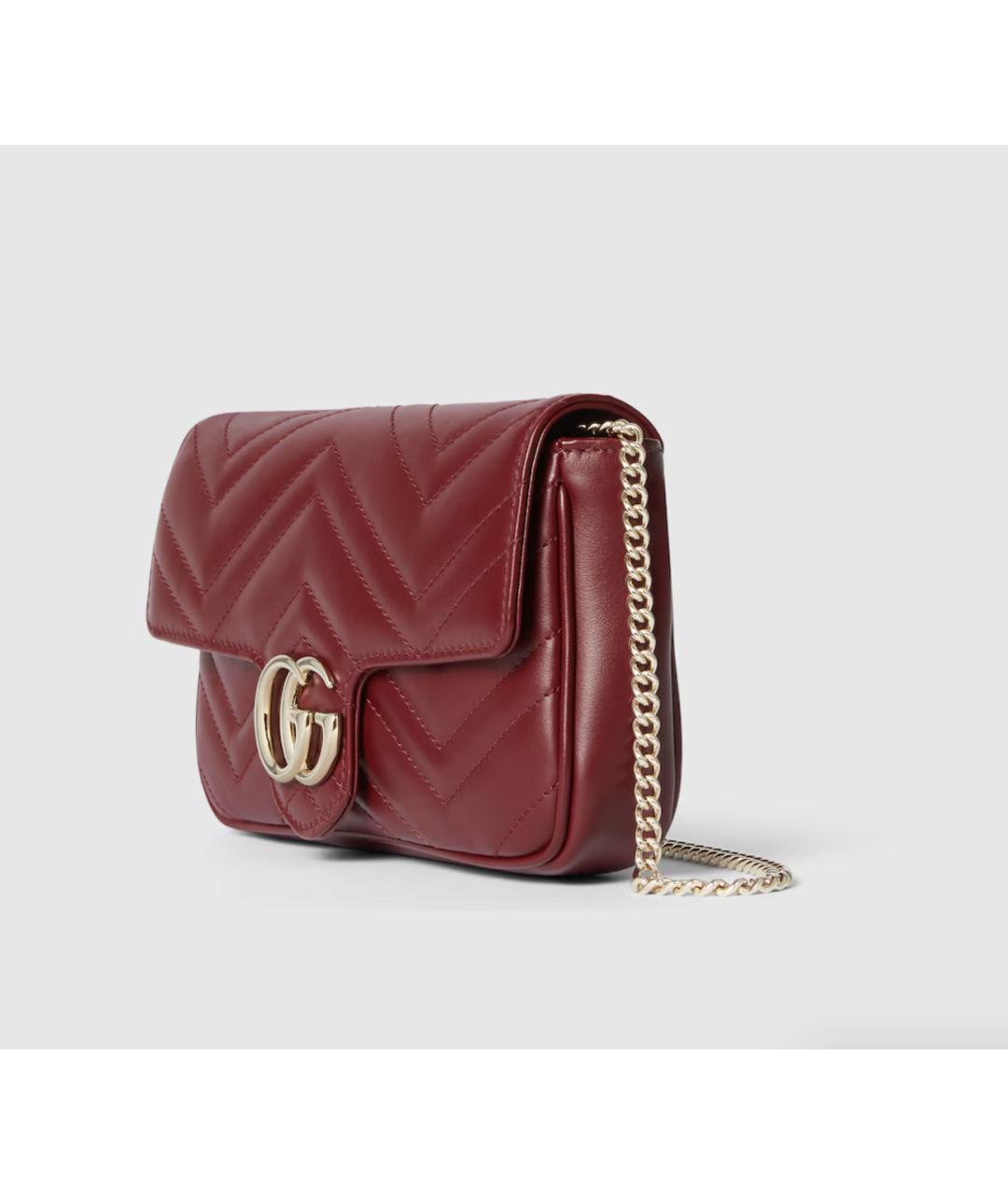 GUCCI Красная кожаная сумка через плечо, фото 3