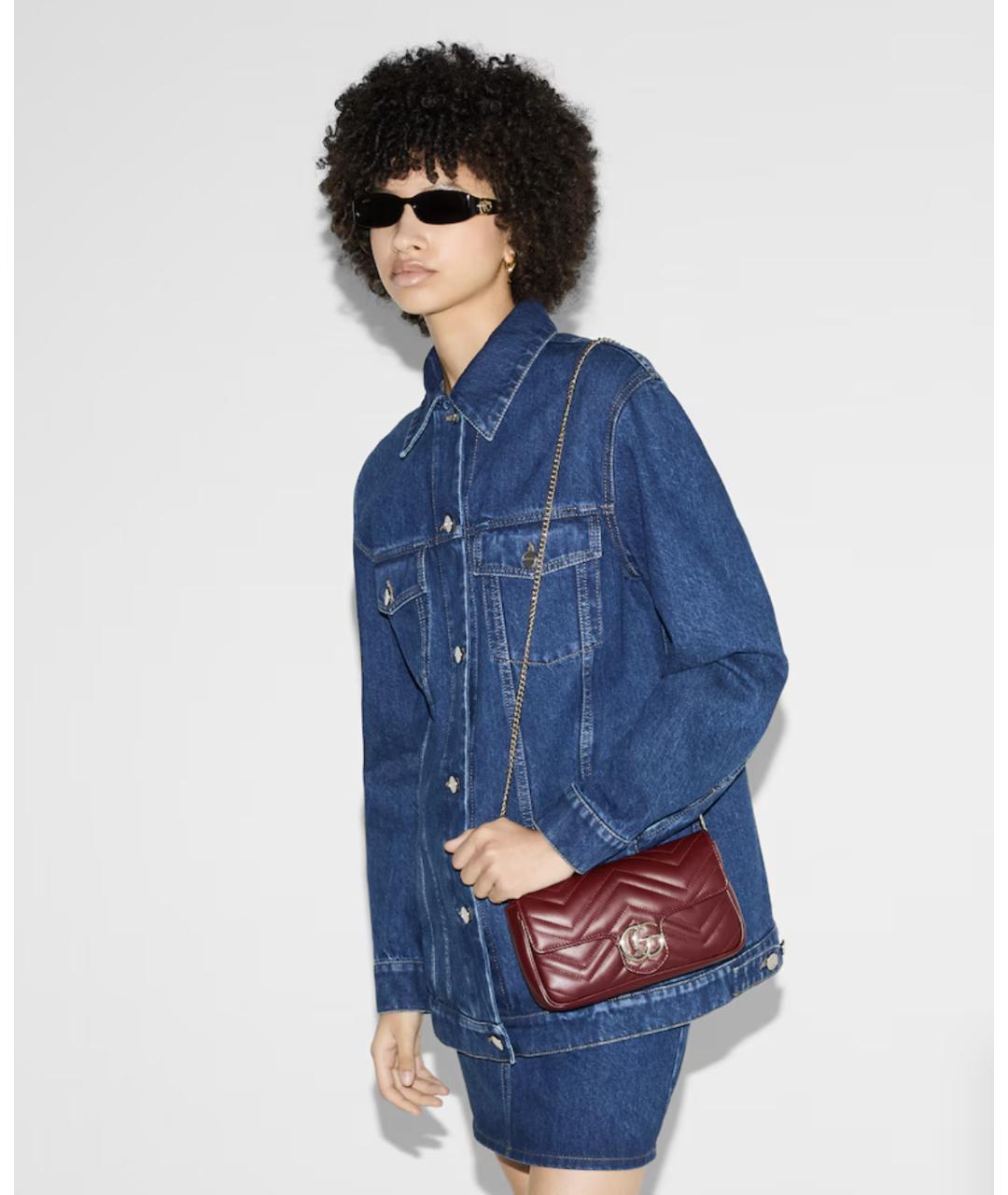 GUCCI Красная кожаная сумка через плечо, фото 4