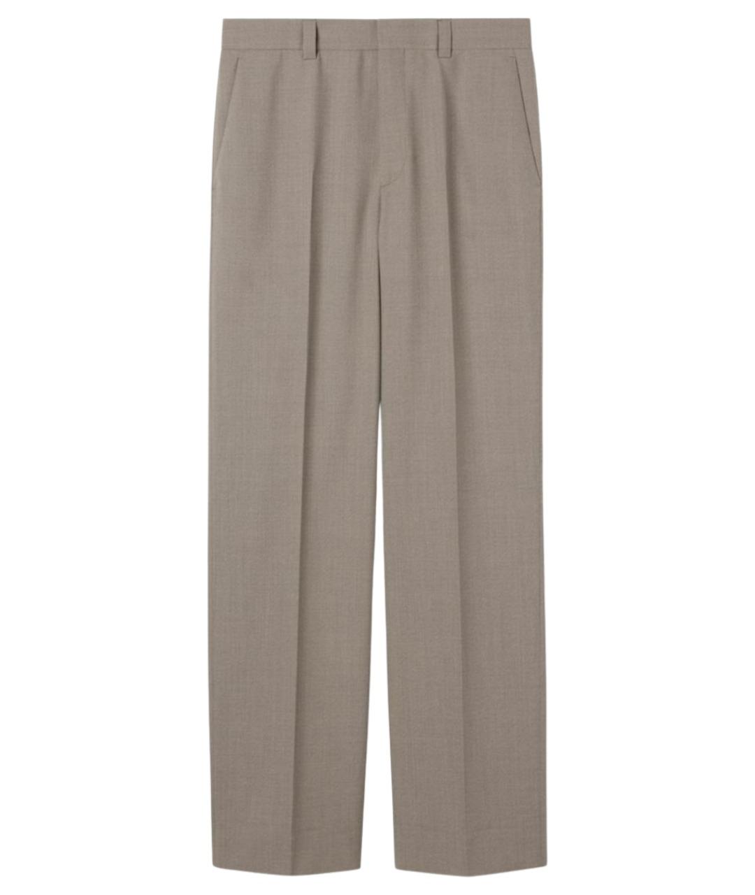 GUCCI Серые шерстяные прямые брюки, фото 1