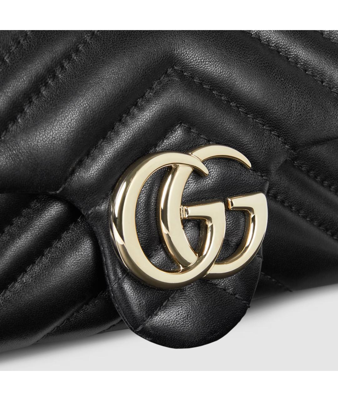 GUCCI Черная кожаная сумка через плечо, фото 4