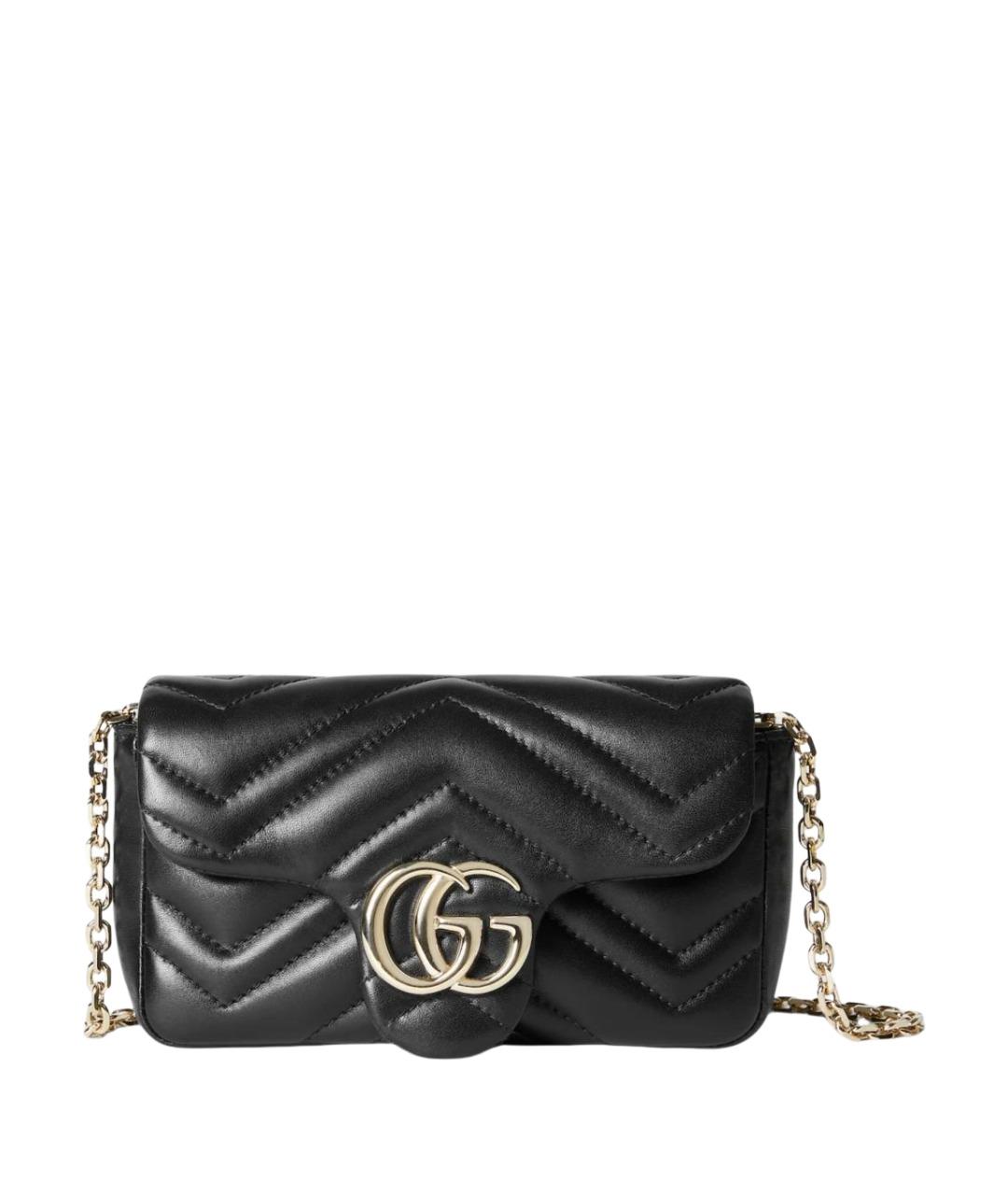 GUCCI Черная кожаная сумка через плечо, фото 1