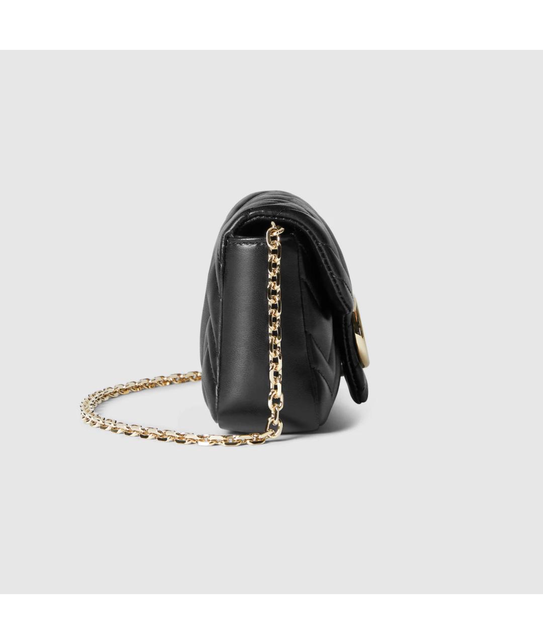 GUCCI Черная кожаная сумка через плечо, фото 6