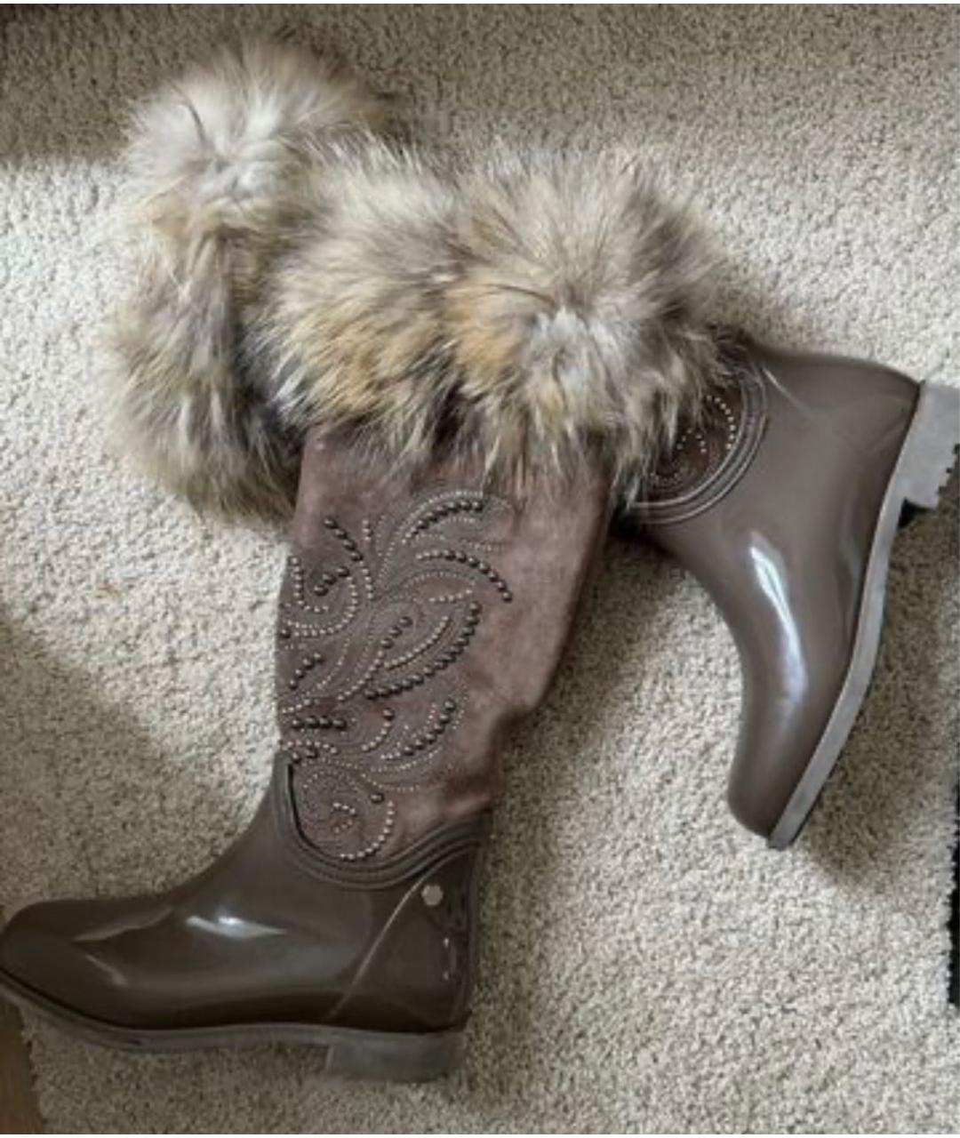 PHILIPP PLEIN Бежевые замшевые сапоги, фото 9