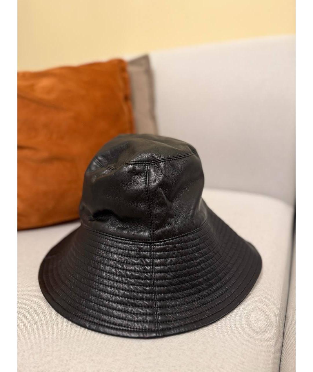 NANUSHKA Черная кожаная панама, фото 2