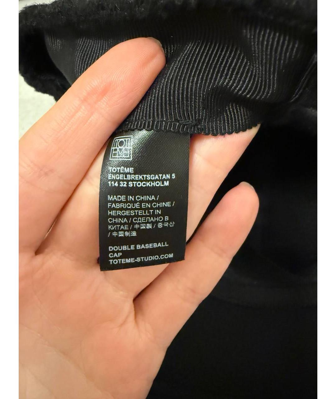 TOTEME Черная кашемировая кепка/бейсболка, фото 5