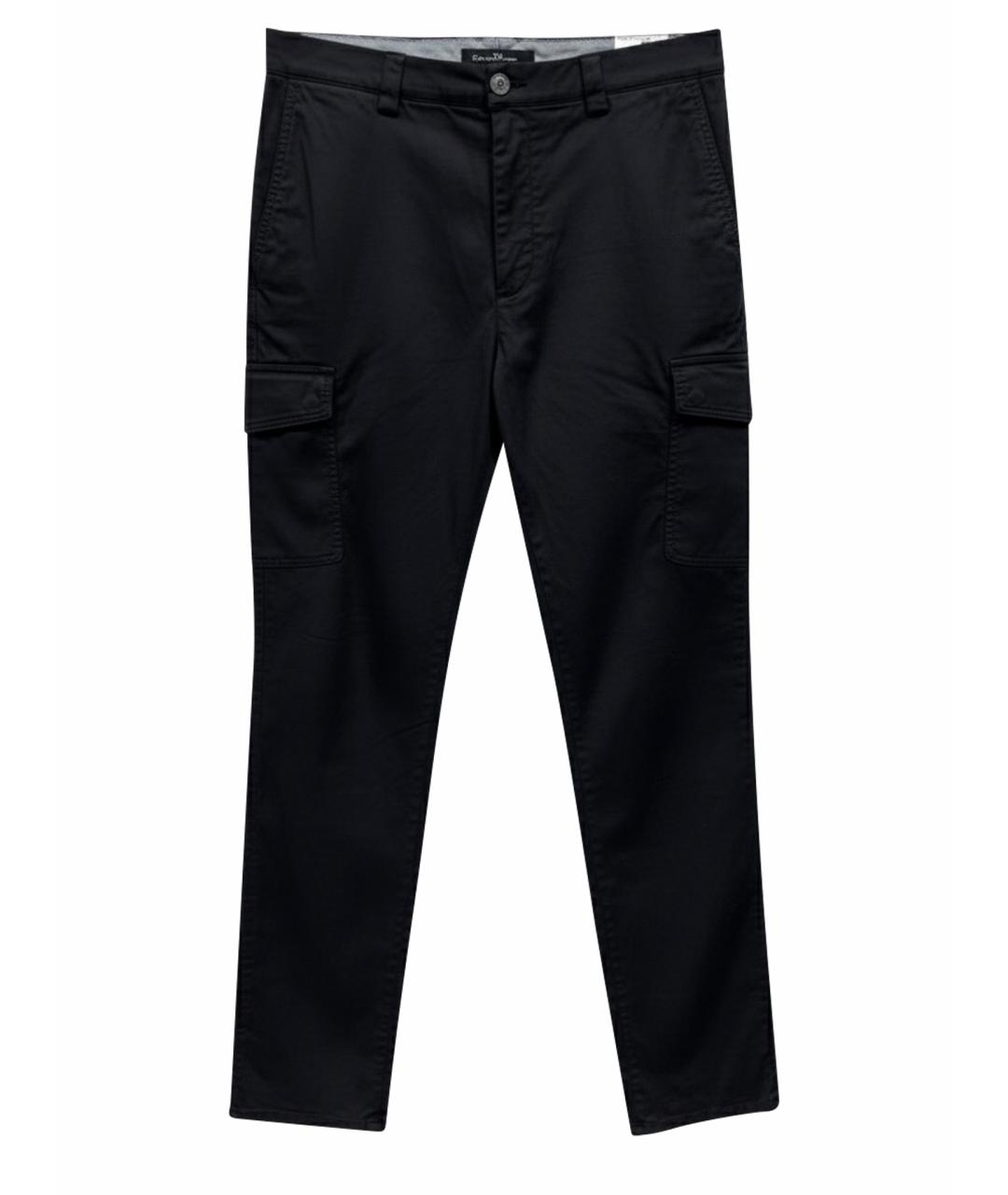 BRUNELLO CUCINELLI Черные хлопко-эластановые классические брюки, фото 1