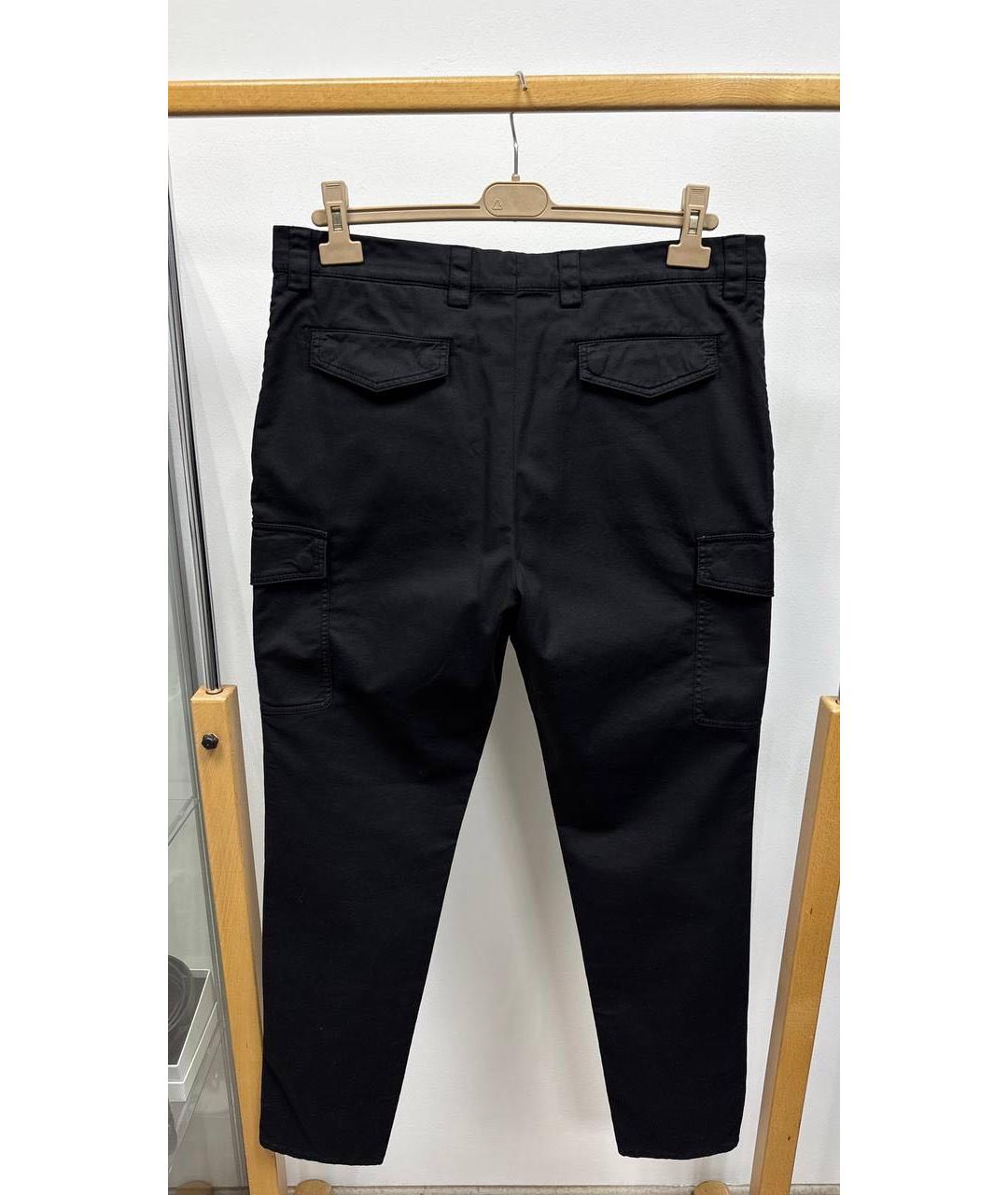 BRUNELLO CUCINELLI Черные хлопко-эластановые классические брюки, фото 5