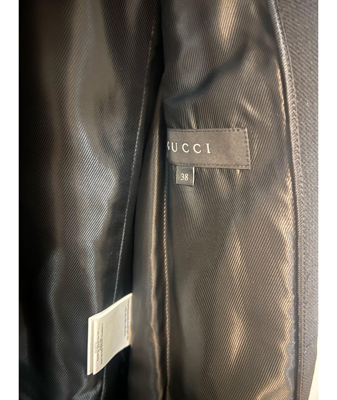 GUCCI Черное шерстяное пальто, фото 6