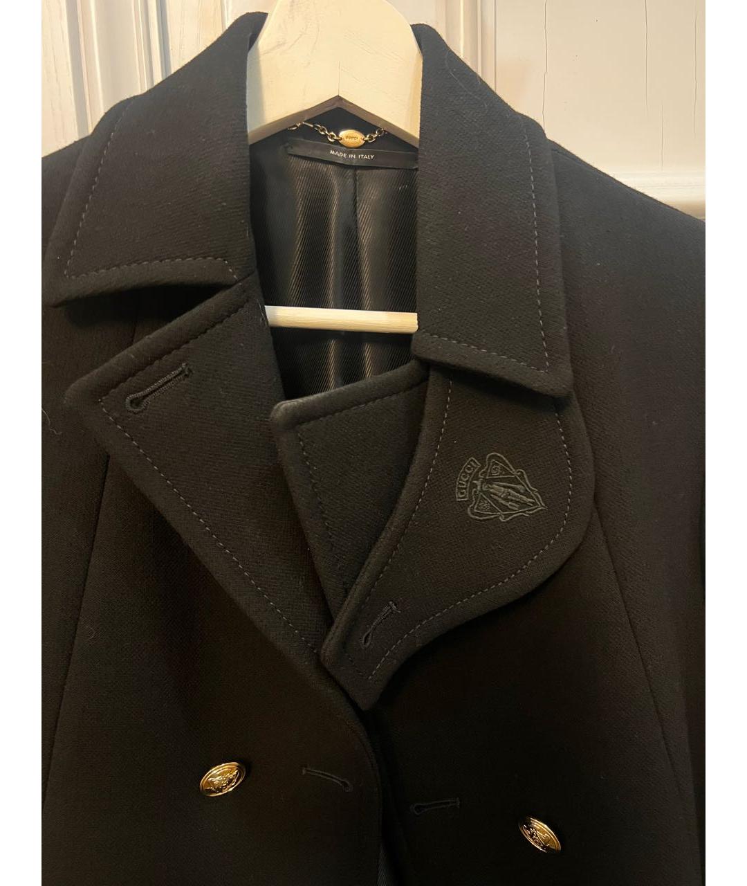GUCCI Черное шерстяное пальто, фото 4