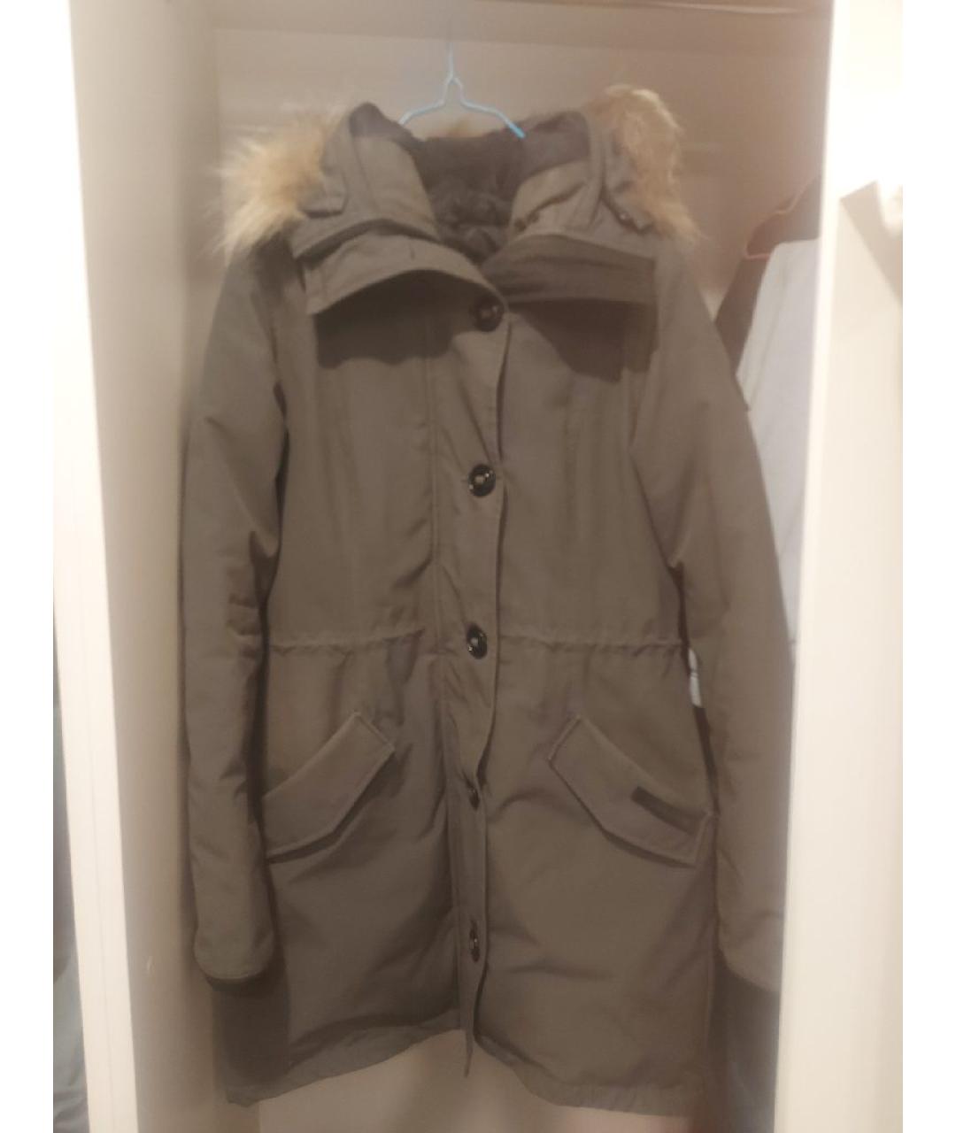 CANADA GOOSE Коричневая полиэстеровая куртка, фото 5