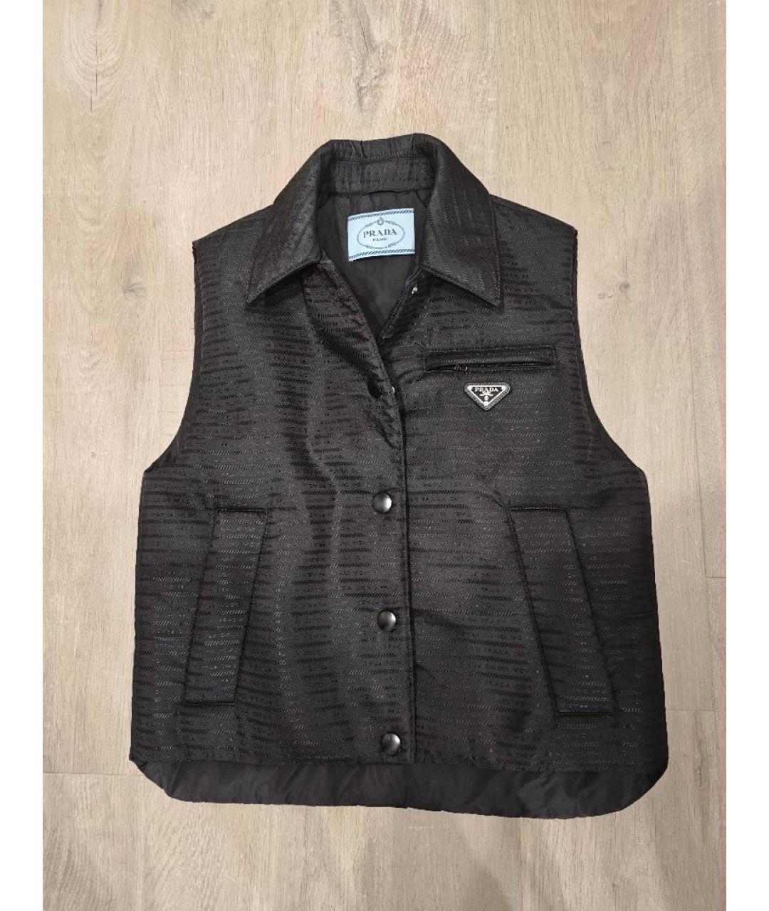 PRADA Черный полиэстеровый жилет, фото 7