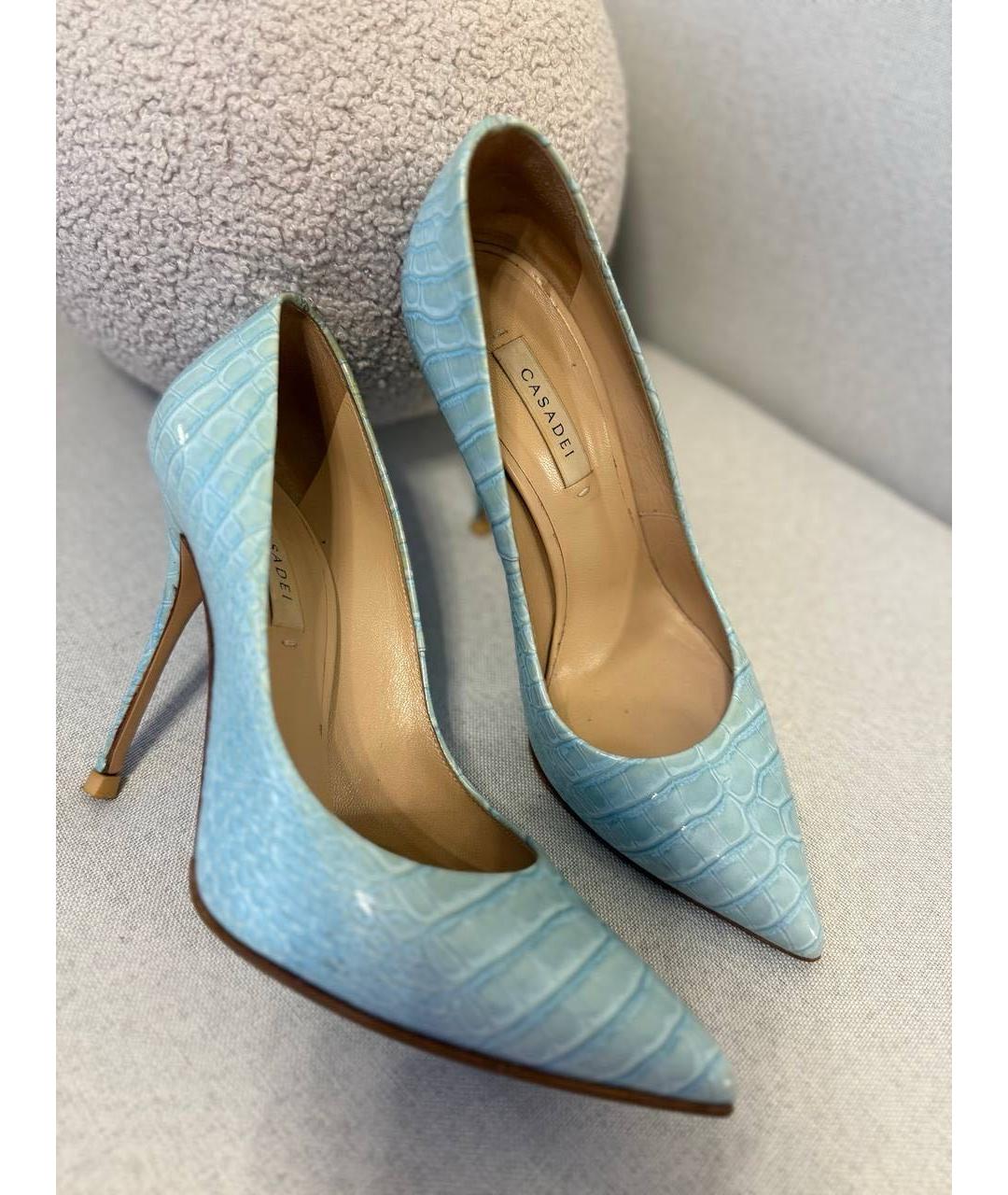 CASADEI Голубые кожаные туфли, фото 5