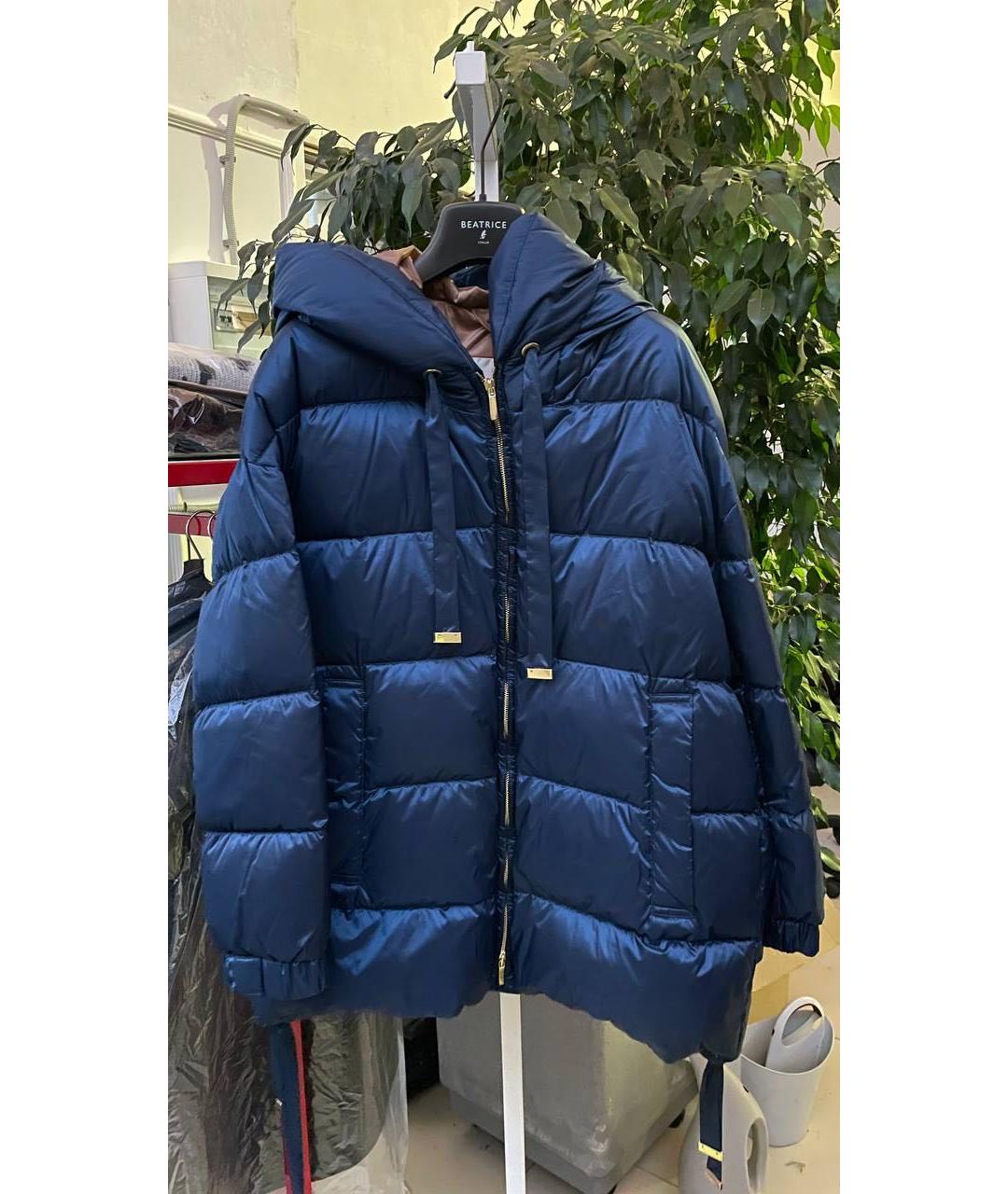 MAX MARA THE CUBE Темно-синий полиэстеровый пуховик, фото 6