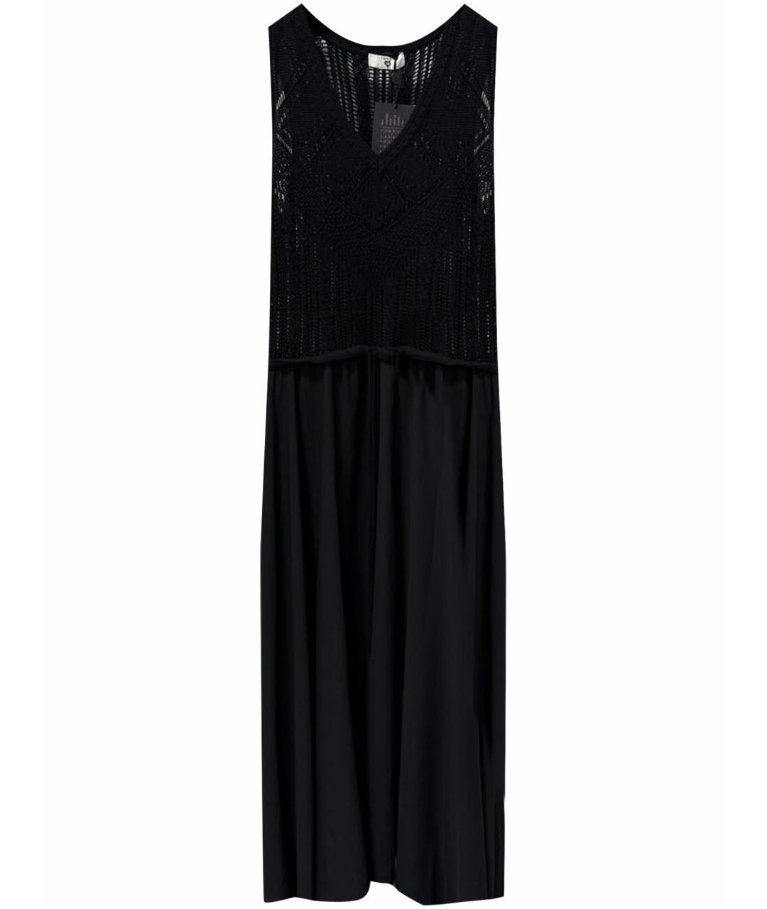 TWIN-SET Черное хлопковое вечернее платье, фото 1