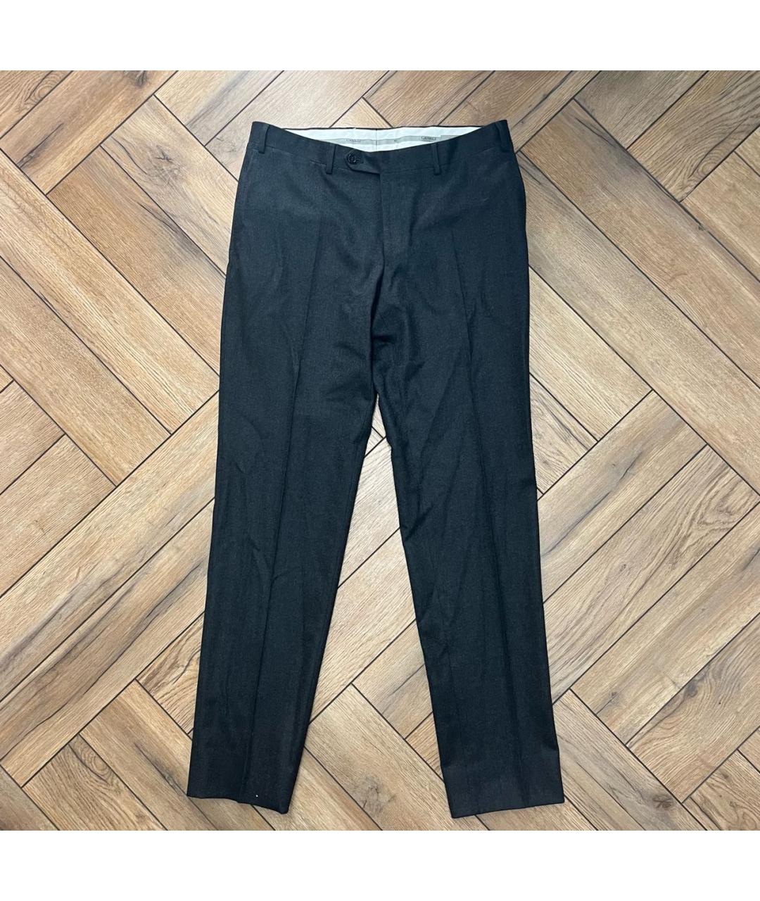 CANALI Черные шерстяные классические брюки, фото 4