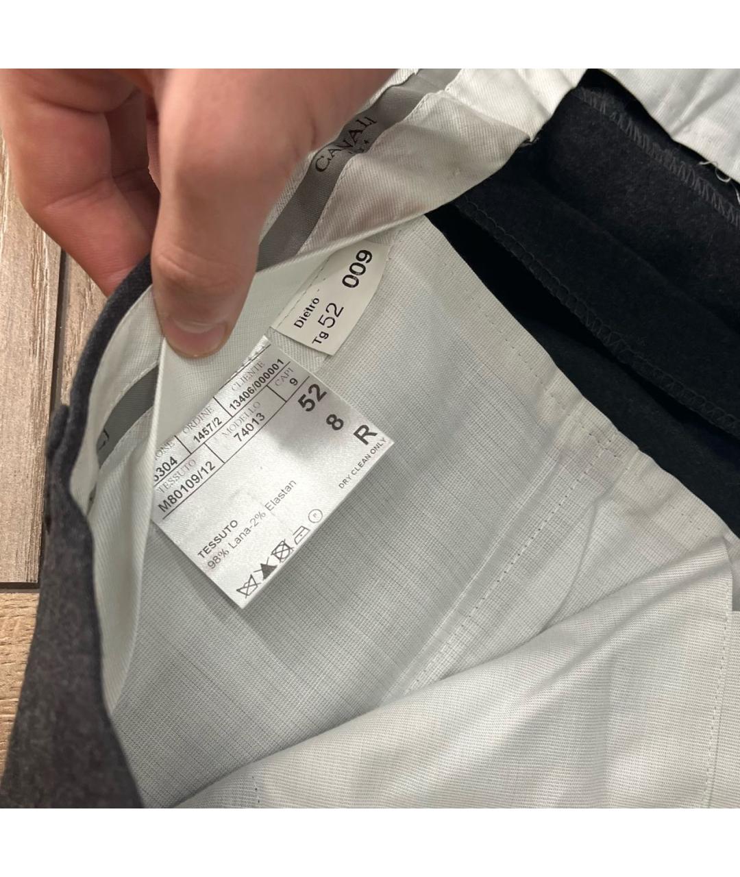 CANALI Черные шерстяные классические брюки, фото 3