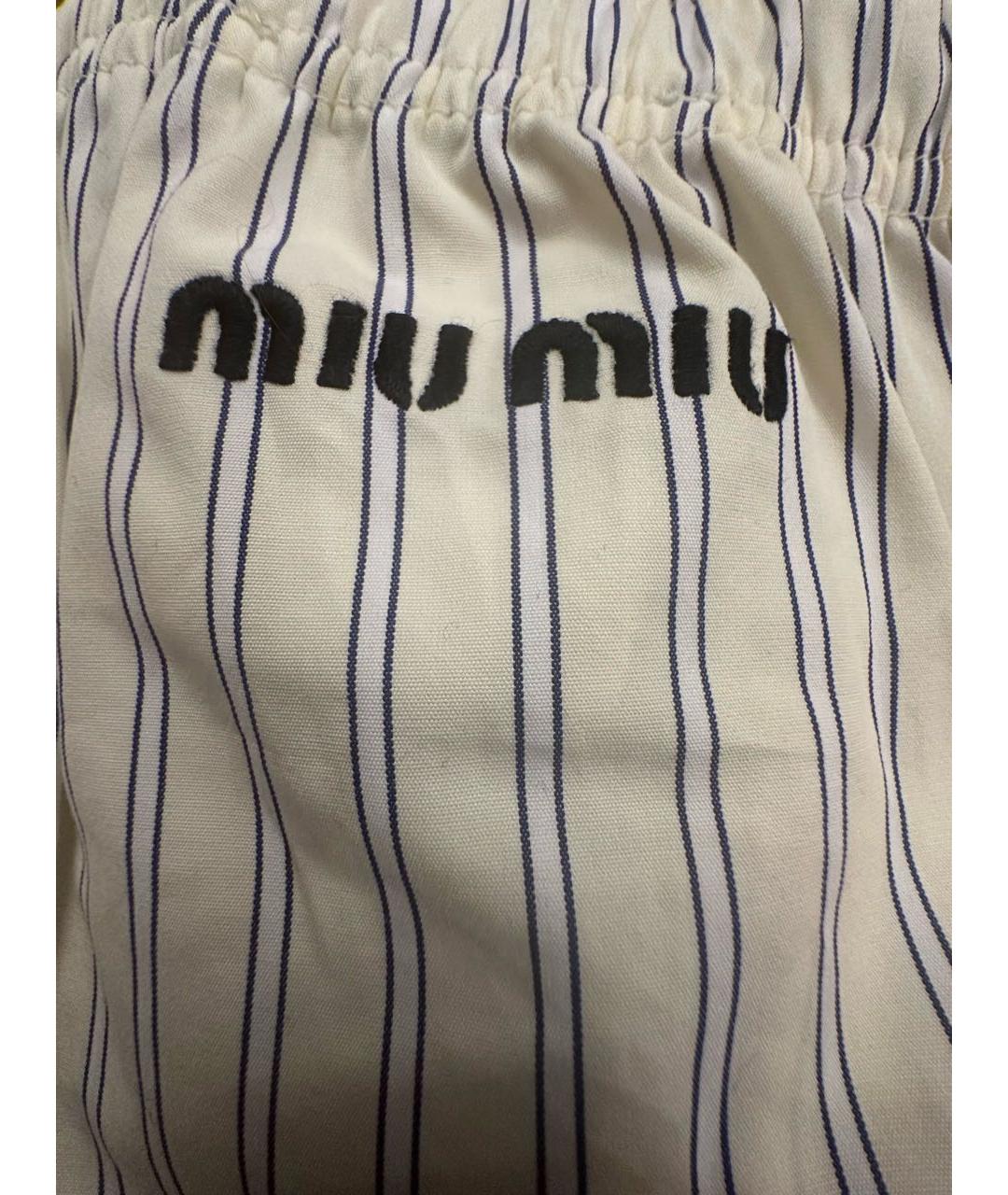 MIU MIU Бежевые хлопковые леггинсы и велосипедки, фото 8