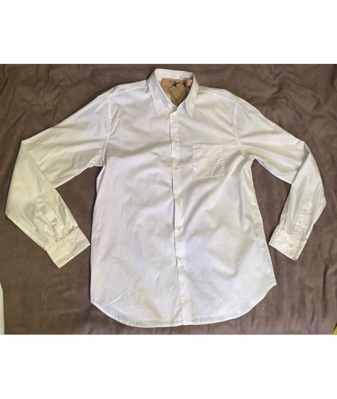 NO. 21 Белая хлопковая классическая рубашка, фото 2