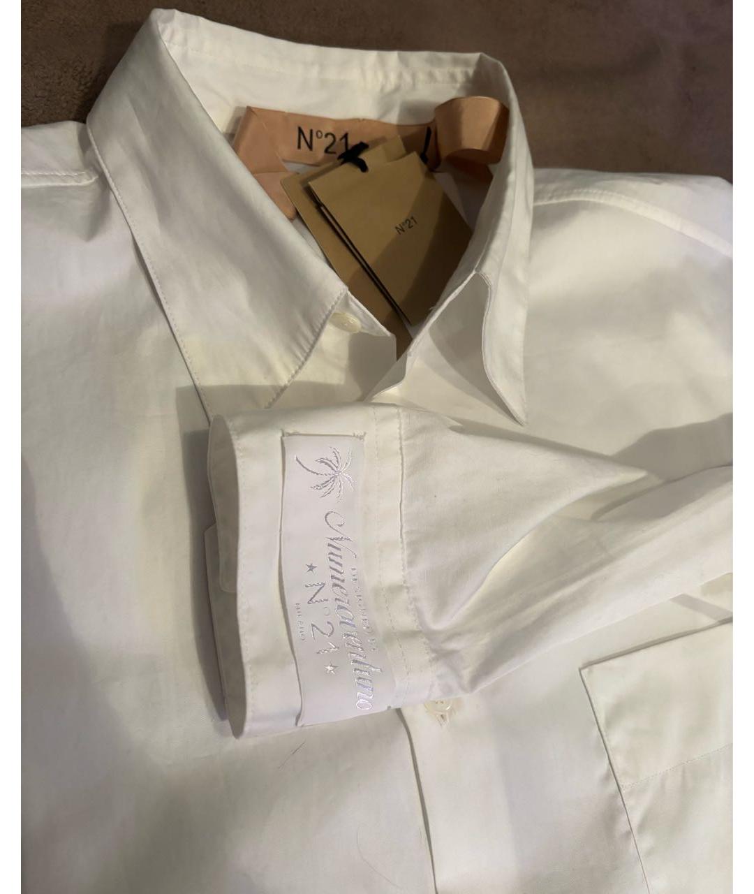 NO. 21 Белая хлопковая классическая рубашка, фото 3