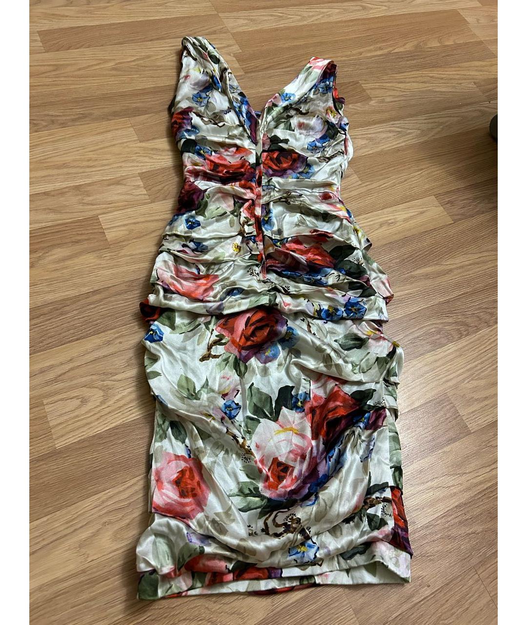 DOLCE&GABBANA Мульти шелковое коктейльное платье, фото 2