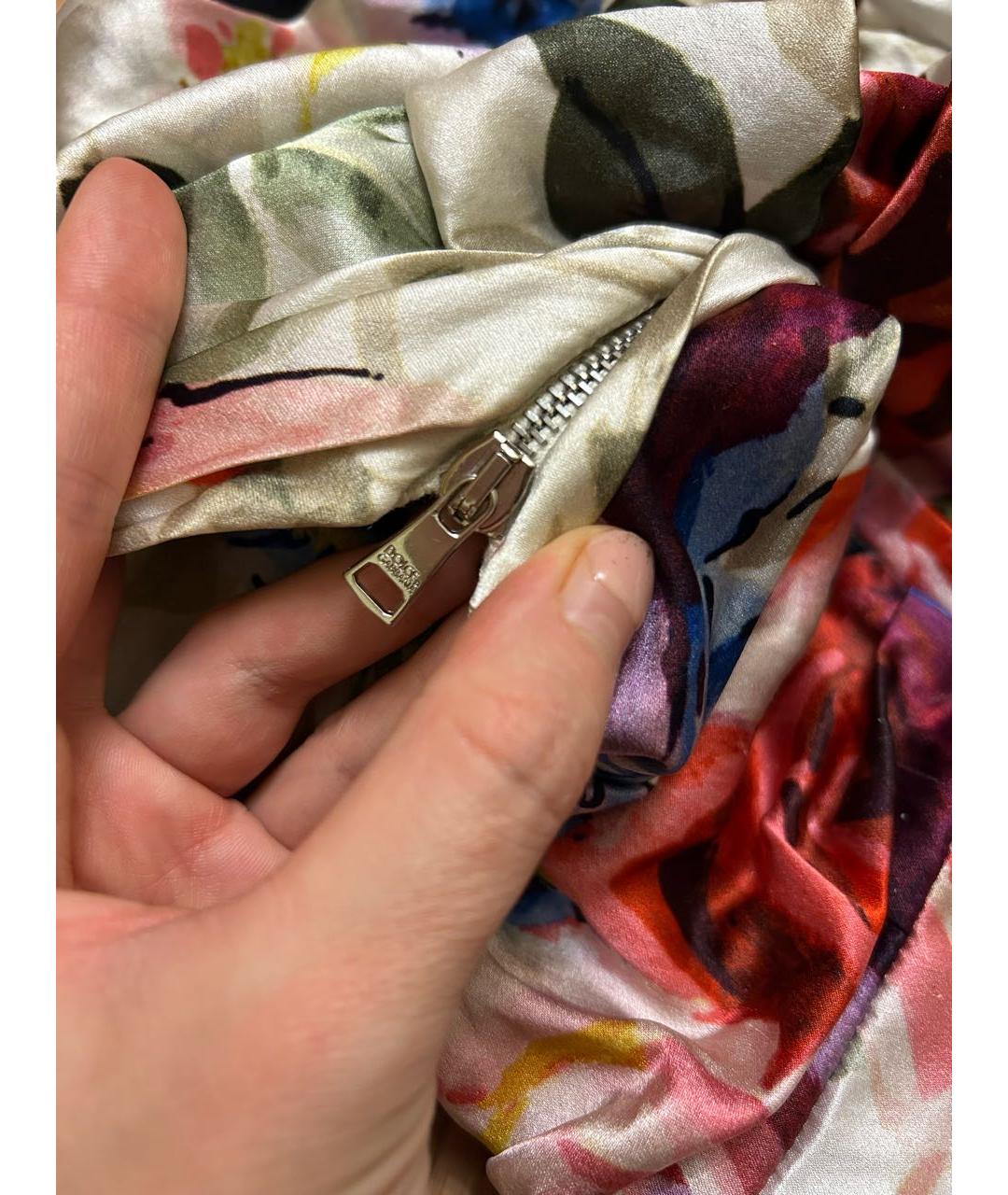 DOLCE&GABBANA Мульти шелковое коктейльное платье, фото 4