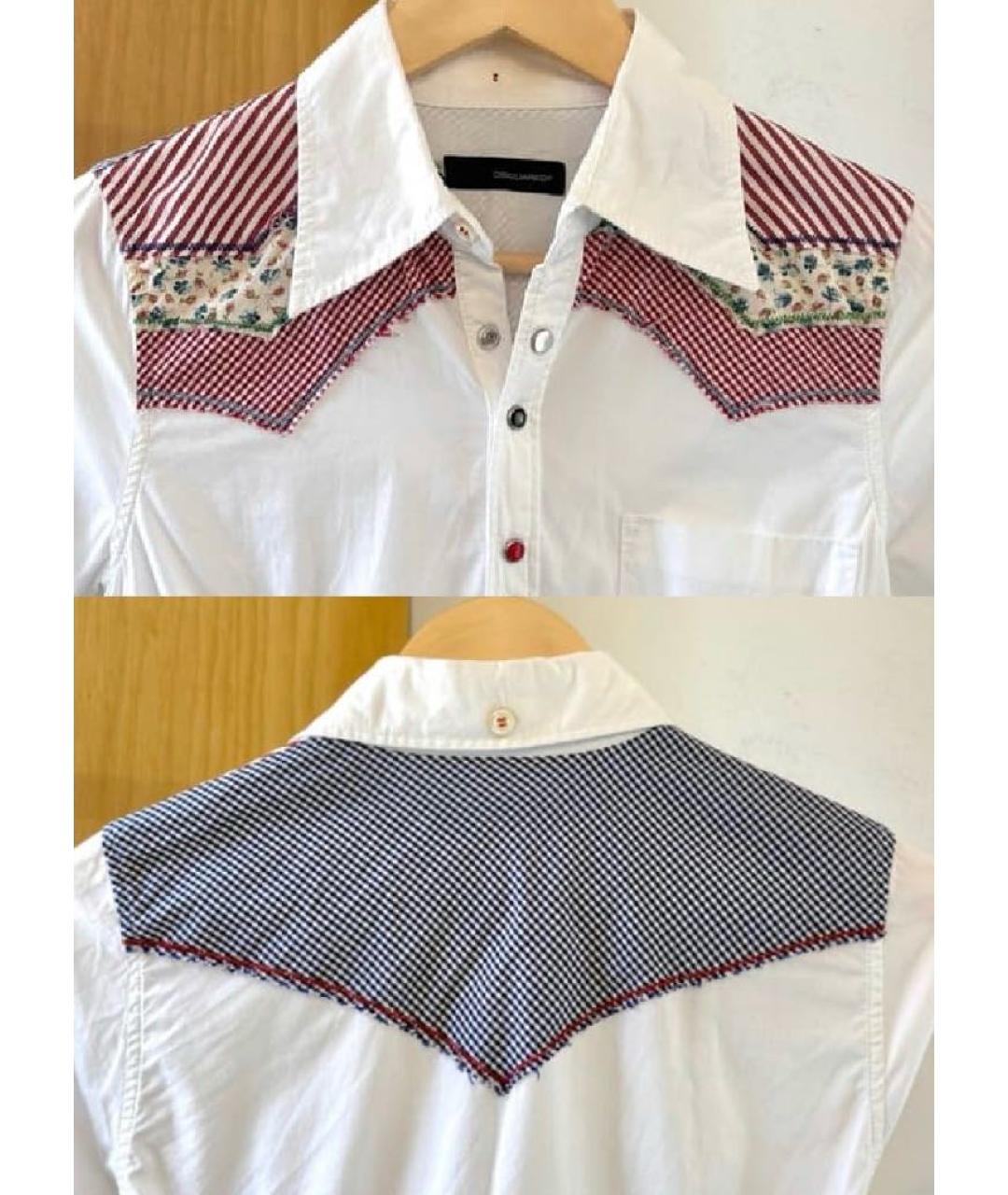 DSQUARED2 Белая хлопковая кэжуал рубашка, фото 4