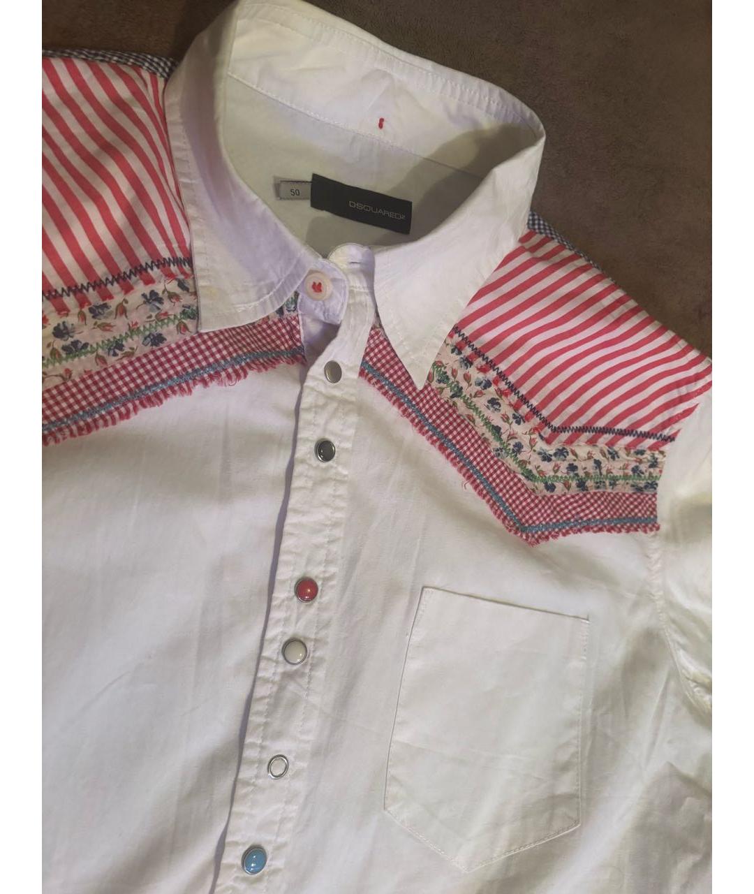 DSQUARED2 Белая хлопковая кэжуал рубашка, фото 3